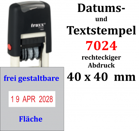 Traxx 7024; printy 4824 Selbstfaerbestempel mit Datum 7024